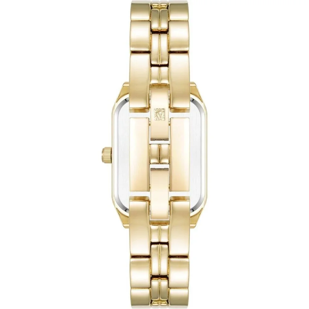 Women's Gold Green Stainless Steel Water Resistant Bracelet Adjustable Watch